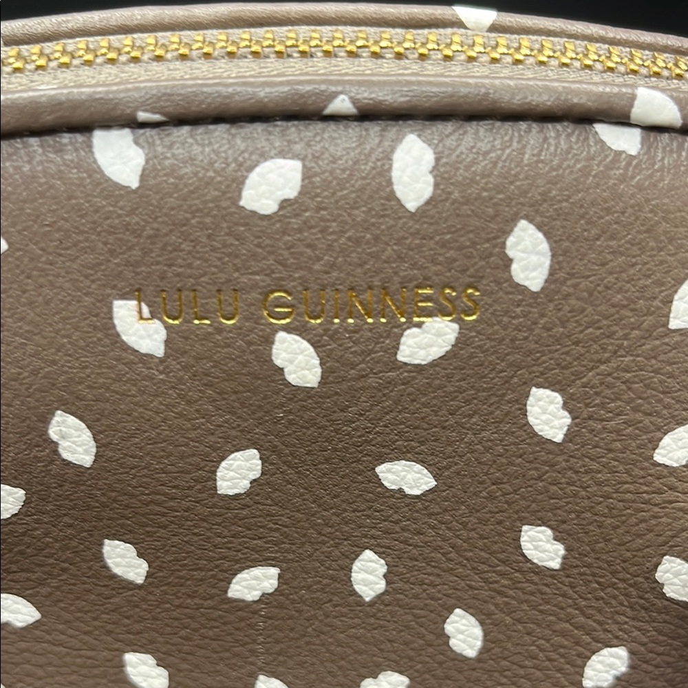 Lulu Guinness Brown and White Polka Dot Satchel - Picture 5 of 9